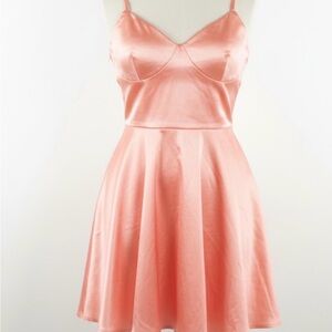 Elegant Pink Satin Dress